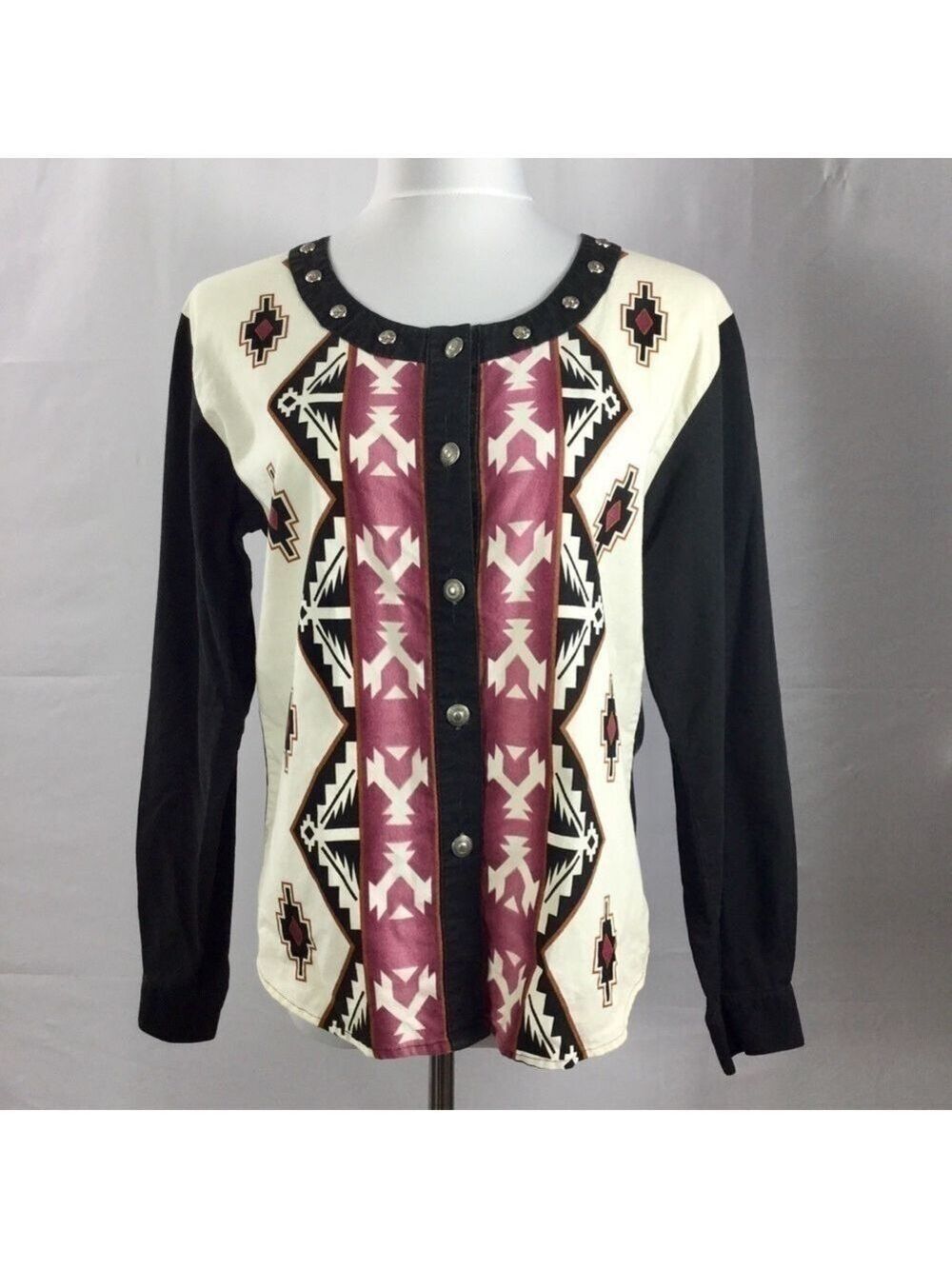 Vintage Roper Button Up Western Rodeo Long Sleeve Shirt Size M